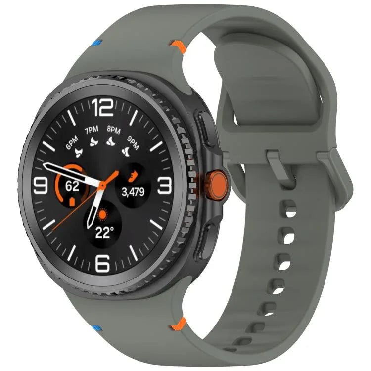 Para Samsung Galaxy Watch8 / Watch8 Classic Correia de Relógio em Silicone de Cor Sólida com Costura, S, M