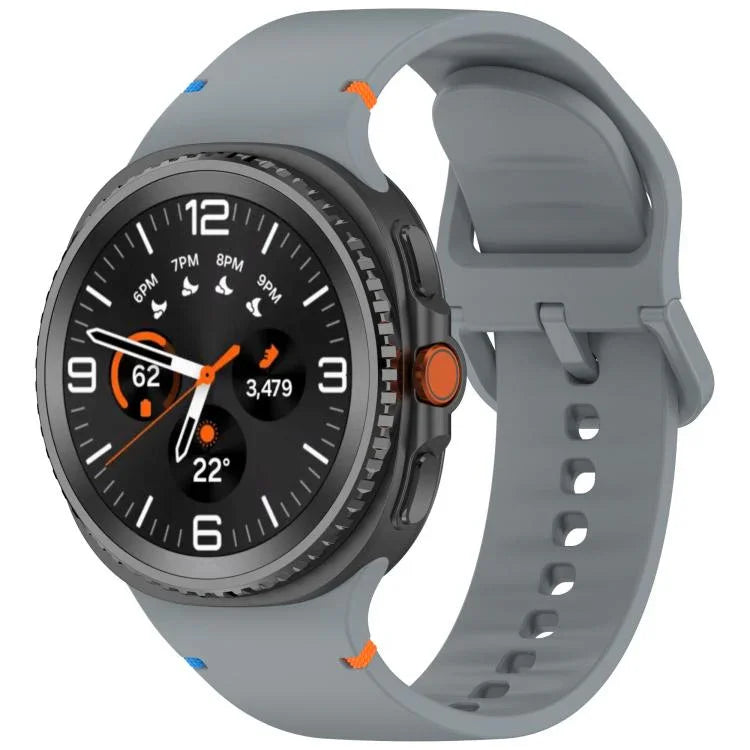 Para Samsung Galaxy Watch8 / Watch8 Classic Correia de Relógio em Silicone de Cor Sólida com Costura, S, M