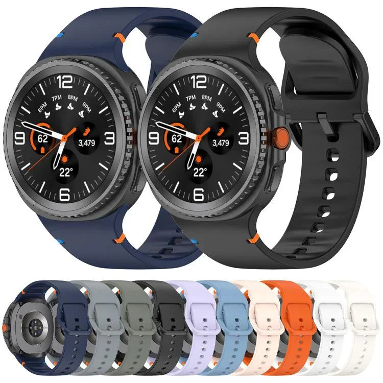 Para Samsung Galaxy Watch8 / Watch8 Classic Correia de Relógio em Silicone de Cor Sólida com Costura, S, M