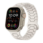 Correia de Relógio Magnética em Silicone com Escamas de Dragão de Aço, Para Apple Watch 46mm / 49mm / 45mm / 44mm