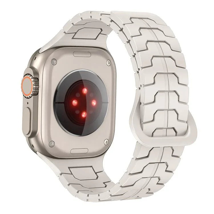 Correia de Relógio Magnética em Silicone com Escamas de Dragão de Aço, Para Apple Watch 46mm / 49mm / 45mm / 44mm