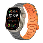 Correia de Relógio Magnética em Silicone com Escamas de Dragão de Aço, Para Apple Watch 46mm / 49mm / 45mm / 44mm