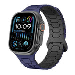 Correia de Relógio Magnética em Silicone com Escamas de Dragão de Aço, Para Apple Watch 46mm / 49mm / 45mm / 44mm