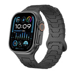 Correia de Relógio Magnética em Silicone com Escamas de Dragão de Aço, Para Apple Watch 46mm / 49mm / 45mm / 44mm