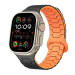 Correia de Relógio Magnética em Silicone com Escamas de Dragão de Aço, Para Apple Watch 46mm / 49mm / 45mm / 44mm