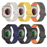Correia de Relógio Magnética em Silicone com Escamas de Dragão de Aço, Para Apple Watch 46mm / 49mm / 45mm / 44mm