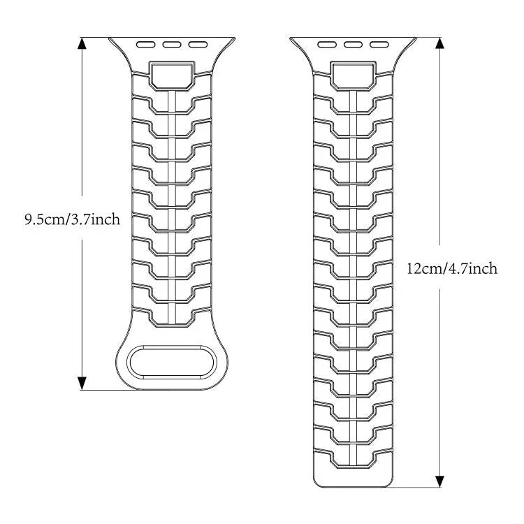Correia de Relógio Magnética em Silicone com Escamas de Dragão de Aço, Para Apple Watch 46mm / 49mm / 45mm / 44mm