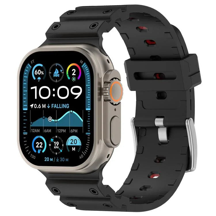 Correia de Relógio em Silicone Bicolor com Textura de Diamante, Para Apple Watch 46mm / 49mm / 45mm / 44mm