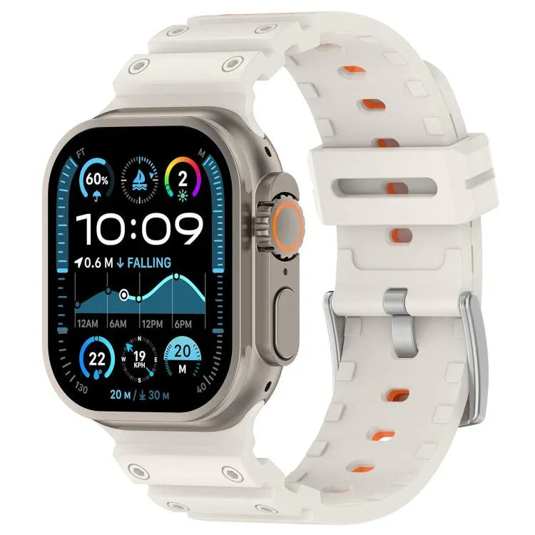 Correia de Relógio em Silicone Bicolor com Textura de Diamante, Para Apple Watch 46mm / 49mm / 45mm / 44mm