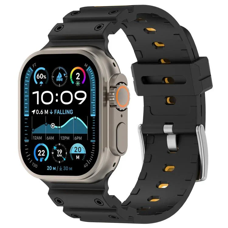 Correia de Relógio em Silicone Bicolor com Textura de Diamante, Para Apple Watch 46mm / 49mm / 45mm / 44mm