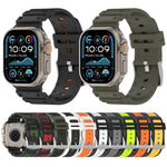 Correia de Relógio em Silicone Bicolor com Textura de Diamante, Para Apple Watch 46mm / 49mm / 45mm / 44mm