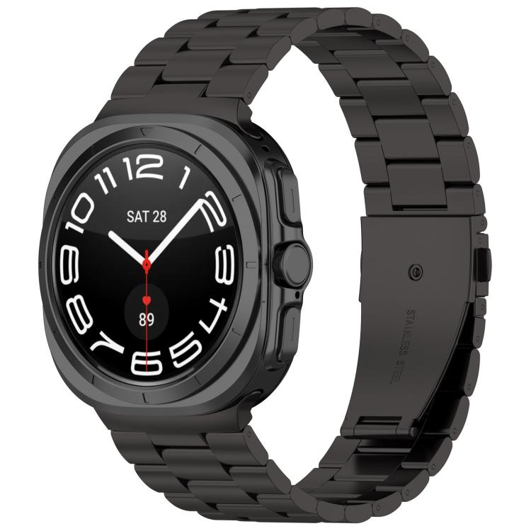 Pulseira de relógio em aço inoxidável com três contas e ferramenta de remoção, para Samsung Galaxy Watch8 / Watch8 Classic