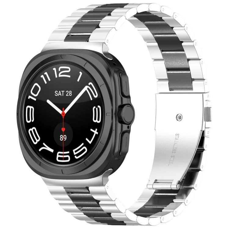 Pulseira de relógio em aço inoxidável com três contas e ferramenta de remoção, para Samsung Galaxy Watch8 / Watch8 Classic