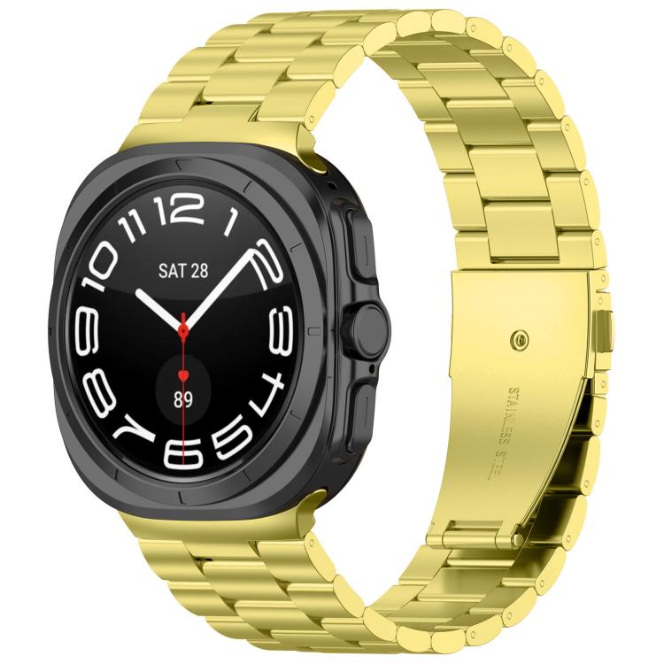 Pulseira de relógio em aço inoxidável com três contas e ferramenta de remoção, para Samsung Galaxy Watch8 / Watch8 Classic
