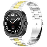 Pulseira de relógio em aço inoxidável com três contas e ferramenta de remoção, para Samsung Galaxy Watch8 / Watch8 Classic