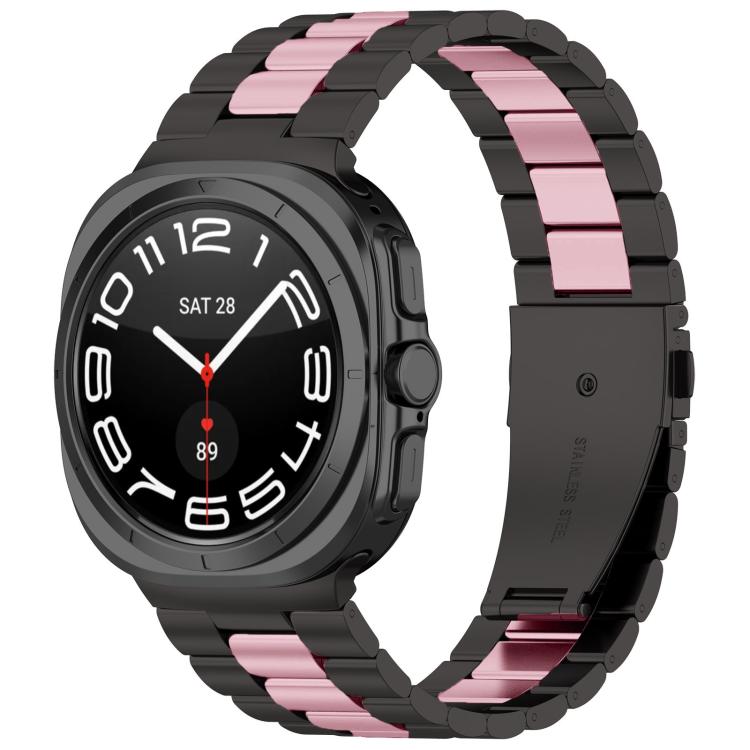 Pulseira de relógio em aço inoxidável com três contas e ferramenta de remoção, para Samsung Galaxy Watch8 / Watch8 Classic