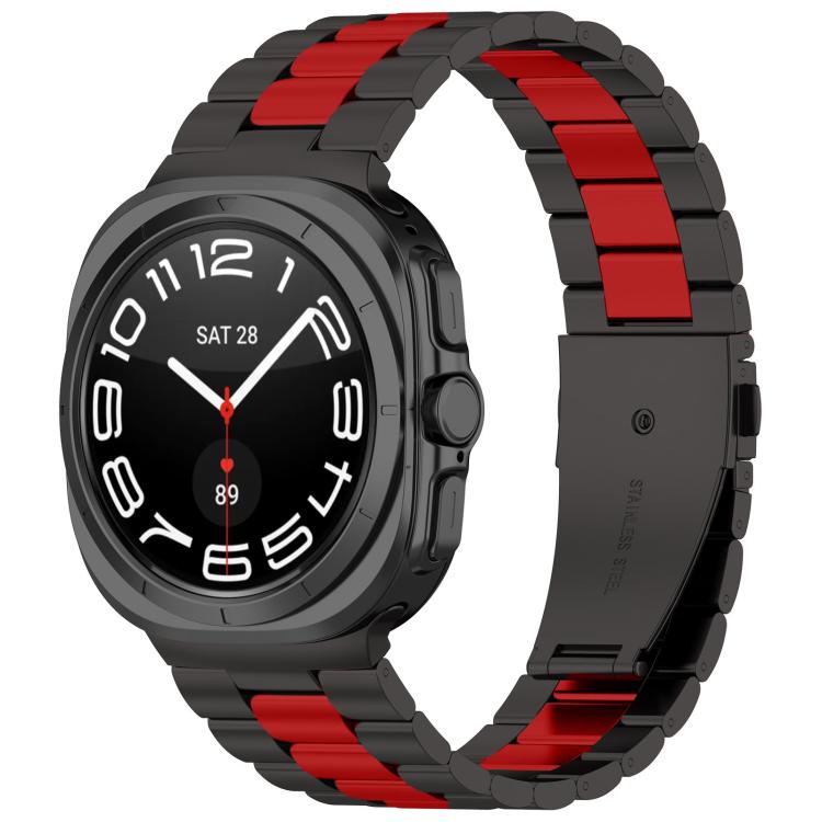 Pulseira de relógio em aço inoxidável com três contas e ferramenta de remoção, para Samsung Galaxy Watch8 / Watch8 Classic