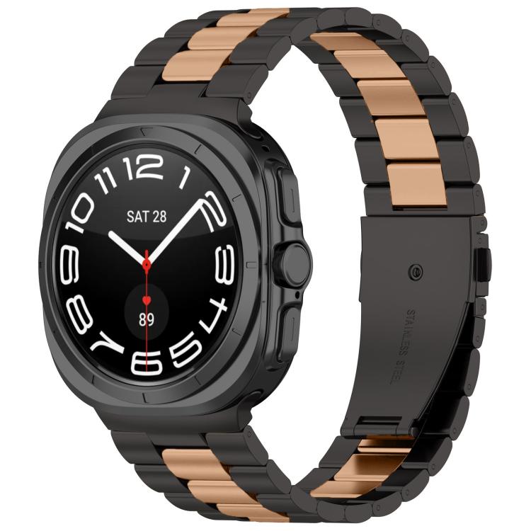 Pulseira de relógio em aço inoxidável com três contas e ferramenta de remoção, para Samsung Galaxy Watch8 / Watch8 Classic