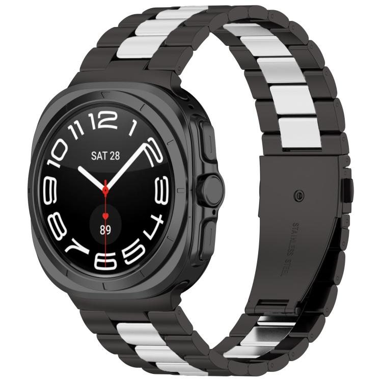 Pulseira de relógio em aço inoxidável com três contas e ferramenta de remoção, para Samsung Galaxy Watch8 / Watch8 Classic