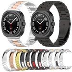 Pulseira de relógio em aço inoxidável com três contas e ferramenta de remoção, para Samsung Galaxy Watch8 / Watch8 Classic
