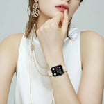 Lychee Texture Black Turtle Back Buckle Leather Watch Band, For Apple Watch 46mm / 49mm / 45mm / 44mm, For Apple Watch 42mm / 41mm / 40mm / 38mm