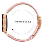 Correia de Relógio em Pele com Textura Lychee, Fivela Turtle Back em Ouro Rosa com Libertação Rápida, Para Samsung Galaxy Watch 7 40 / 44mm
