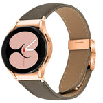 Correia de Relógio em Pele com Textura Lychee, Fivela Turtle Back em Ouro Rosa com Libertação Rápida, Para Samsung Galaxy Watch 7 40 / 44mm