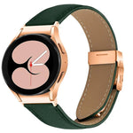 Correia de Relógio em Pele com Textura Lychee, Fivela Turtle Back em Ouro Rosa com Libertação Rápida, Para Samsung Galaxy Watch 7 40 / 44mm