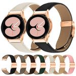 Correia de Relógio em Pele com Textura Lychee, Fivela Turtle Back em Ouro Rosa com Libertação Rápida, Para Samsung Galaxy Watch 7 40 / 44mm