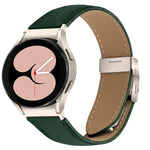 Correia de Relógio em Pele com Textura Lychee, Fivela Turtle Back em Starlight com Libertação Rápida, Para Samsung Galaxy Watch 7 40 / 44mm