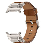 Correia de relógio em pele com cabeça em aço inoxidável Explorer, Para Samsung Galaxy Watch Ultra 47mm / Ultra 2025