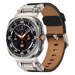 Correia de relógio em pele com cabeça em aço inoxidável Explorer, Para Samsung Galaxy Watch Ultra 47mm / Ultra 2025