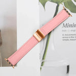 Pulseira de Relógio em Pele com Textura de Lichia e Fivela Tartaruga Dourada Rosa, Para Apple Watch 46mm / 49mm / 45mm / 44mm, Para Apple Watch 42mm / 41mm / 40mm / 38mm