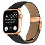 Pulseira de Relógio em Pele com Textura de Lichia e Fivela Tartaruga Dourada Rosa, Para Apple Watch 46mm / 49mm / 45mm / 44mm, Para Apple Watch 42mm / 41mm / 40mm / 38mm