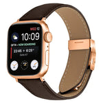 Pulseira de Relógio em Pele com Textura de Lichia e Fivela Tartaruga Dourada Rosa, Para Apple Watch 46mm / 49mm / 45mm / 44mm, Para Apple Watch 42mm / 41mm / 40mm / 38mm