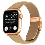 Pulseira de Relógio em Pele com Textura de Lichia e Fivela Tartaruga Dourada Rosa, Para Apple Watch 46mm / 49mm / 45mm / 44mm, Para Apple Watch 42mm / 41mm / 40mm / 38mm