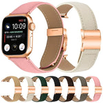 Pulseira de Relógio em Pele com Textura de Lichia e Fivela Tartaruga Dourada Rosa, Para Apple Watch 46mm / 49mm / 45mm / 44mm, Para Apple Watch 42mm / 41mm / 40mm / 38mm