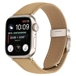 Pulseira de Relógio em Pele com Textura de Lichia e Fivela Tartaruga Starlight, Para Apple Watch 46mm / 49mm / 45mm / 44mm, Para Apple Watch 42mm / 41mm / 40mm / 38mm