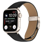 Pulseira de Relógio em Pele com Textura de Lichia e Fivela Tartaruga Starlight, Para Apple Watch 46mm / 49mm / 45mm / 44mm, Para Apple Watch 42mm / 41mm / 40mm / 38mm