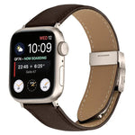 Pulseira de Relógio em Pele com Textura de Lichia e Fivela Tartaruga Starlight, Para Apple Watch 46mm / 49mm / 45mm / 44mm, Para Apple Watch 42mm / 41mm / 40mm / 38mm