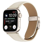 Pulseira de Relógio em Pele com Textura de Lichia e Fivela Tartaruga Starlight, Para Apple Watch 46mm / 49mm / 45mm / 44mm, Para Apple Watch 42mm / 41mm / 40mm / 38mm