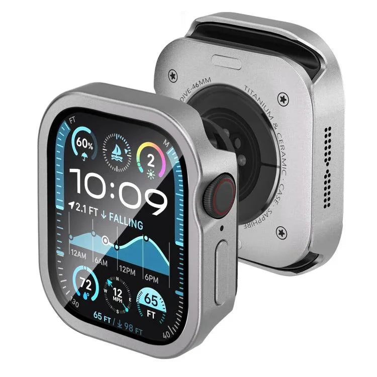 Caixa de Relógio em Alumínio Integrada com Filme Temperado, Para Apple Watch Series 11 / 10 46mm