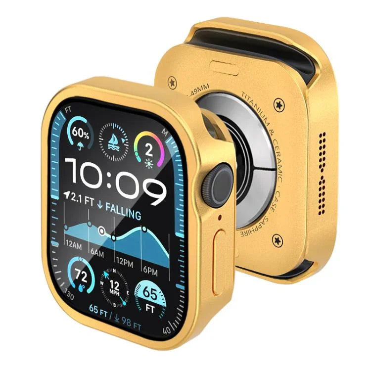 Caixa de Relógio em Alumínio Integrada com Filme Temperado, Para Apple Watch Series 11 / 10 46mm