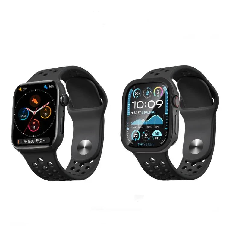 Caixa de Relógio em Alumínio Integrada com Filme Temperado, Para Apple Watch Series 11 / 10 46mm