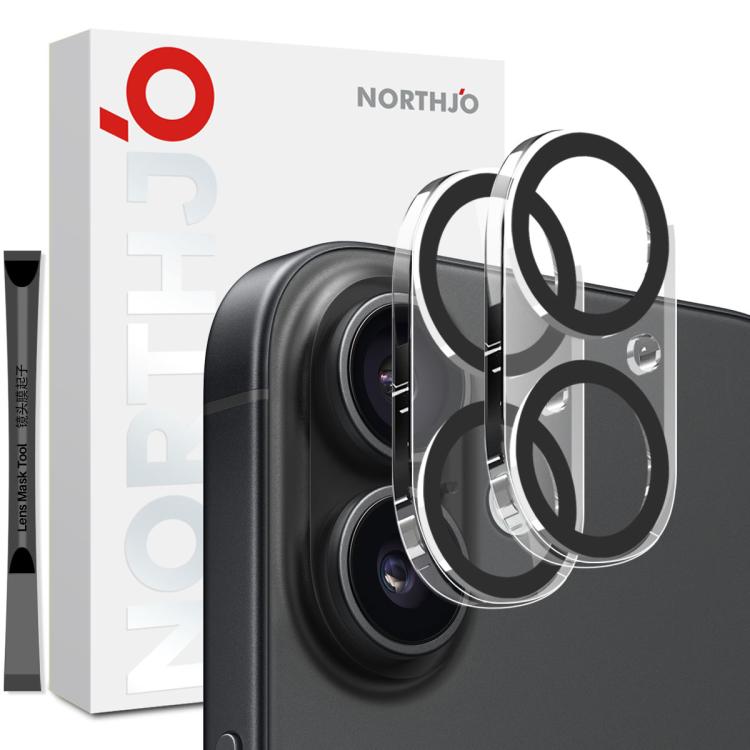2pcs NORTHJO Camera Lens Protector 3D Night Shot Tempered Glass Film, For iPhone 17 Pro Max, For iPhone 17 Pro, For iPhone 17, For iPhone Air