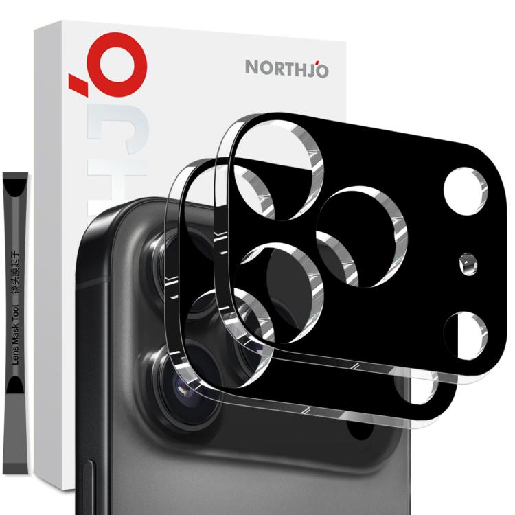 2 unidades de película de vidro temperado 3D HD para proteção da lente da câmara NORTHJO, para iPhone 17 Pro Max, para iPhone 17 Pro, para iPhone 17, para iPhone Air