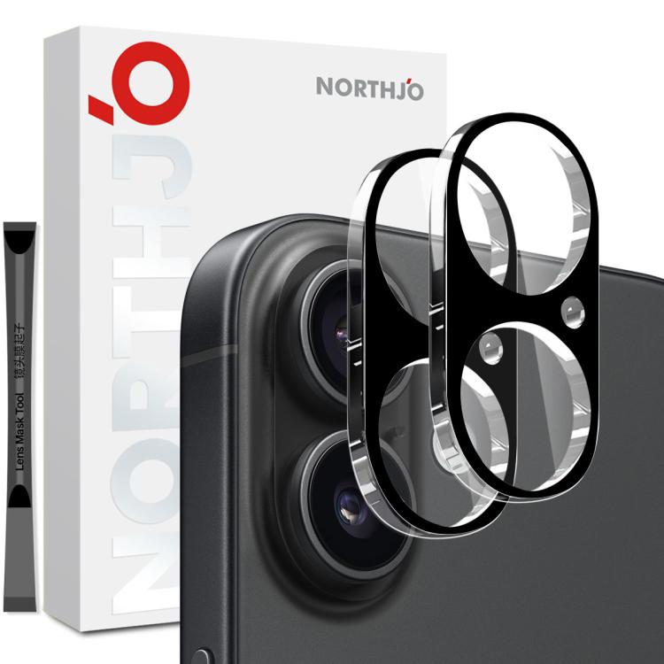 2 unidades de película de vidro temperado 3D HD para proteção da lente da câmara NORTHJO, para iPhone 17 Pro Max, para iPhone 17 Pro, para iPhone 17, para iPhone Air