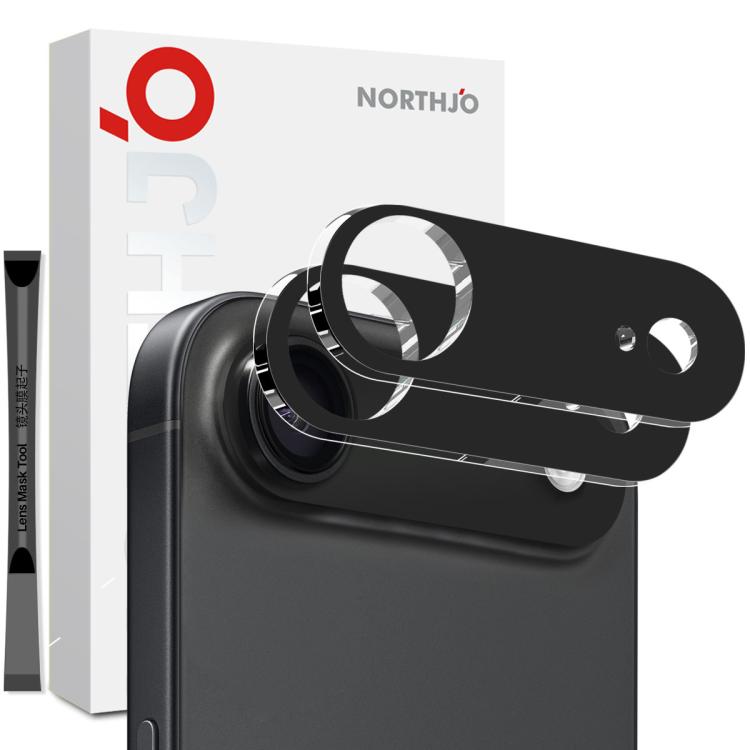 2 unidades de película de vidro temperado 3D HD para proteção da lente da câmara NORTHJO, para iPhone 17 Pro Max, para iPhone 17 Pro, para iPhone 17, para iPhone Air