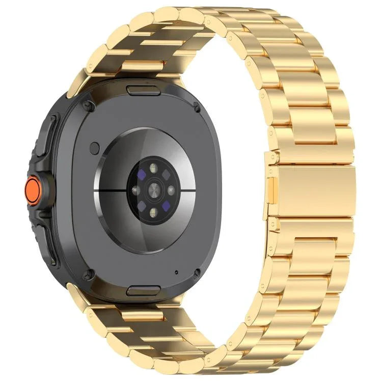 Correia de Relógio Slim de Aço Inoxidável com Três Contas, Para Samsung Galaxy Watch8 / Watch8 Classic
