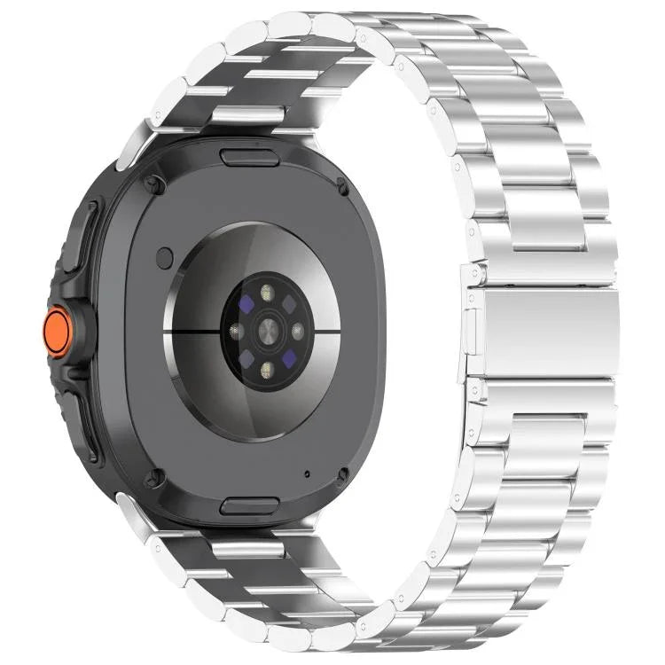 Correia de Relógio Slim de Aço Inoxidável com Três Contas, Para Samsung Galaxy Watch8 / Watch8 Classic